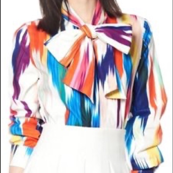 Gracia Tops - Gracia Rainbow Scarf Polyester Blouse/Shirt (NWT)